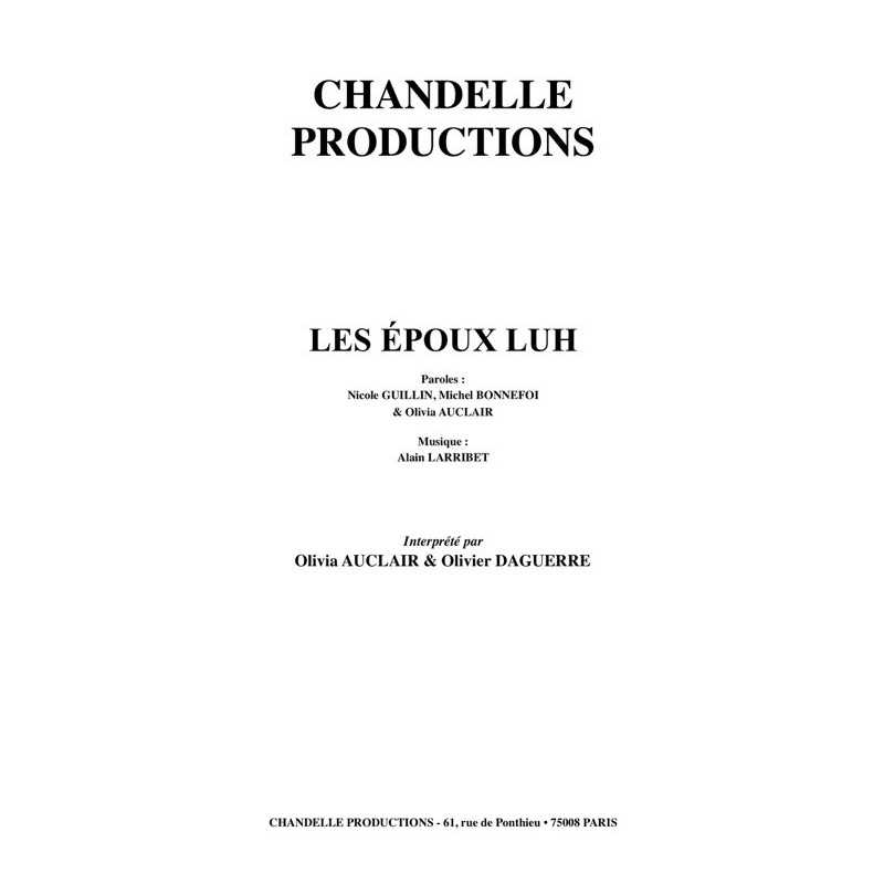 Partition LES ÉPOUX LUH Olivia AUCLAIR & Olivier DAGUERRE