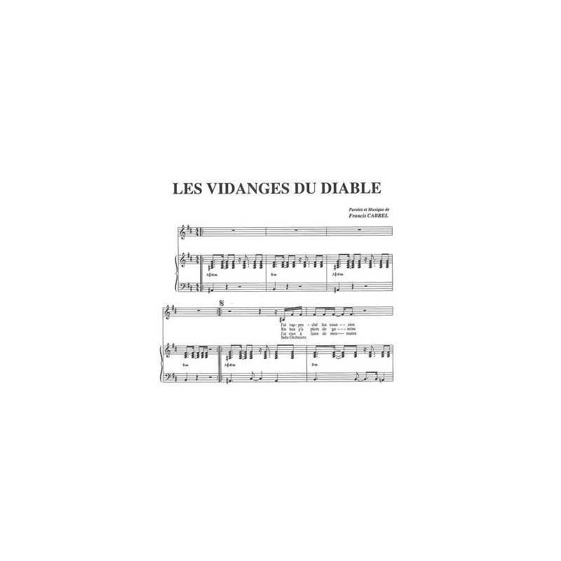 Partition LES VIDANGES DU DIABLE Francis CABREL