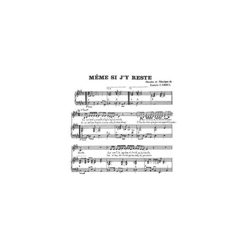 Partition MÊME SI J'Y RESTE Francis CABREL