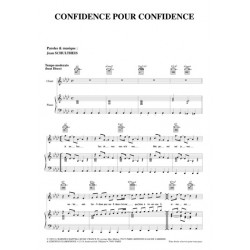 Partition CONFIDENCE POUR CONFIDENCE Jean SCHULTHEIS