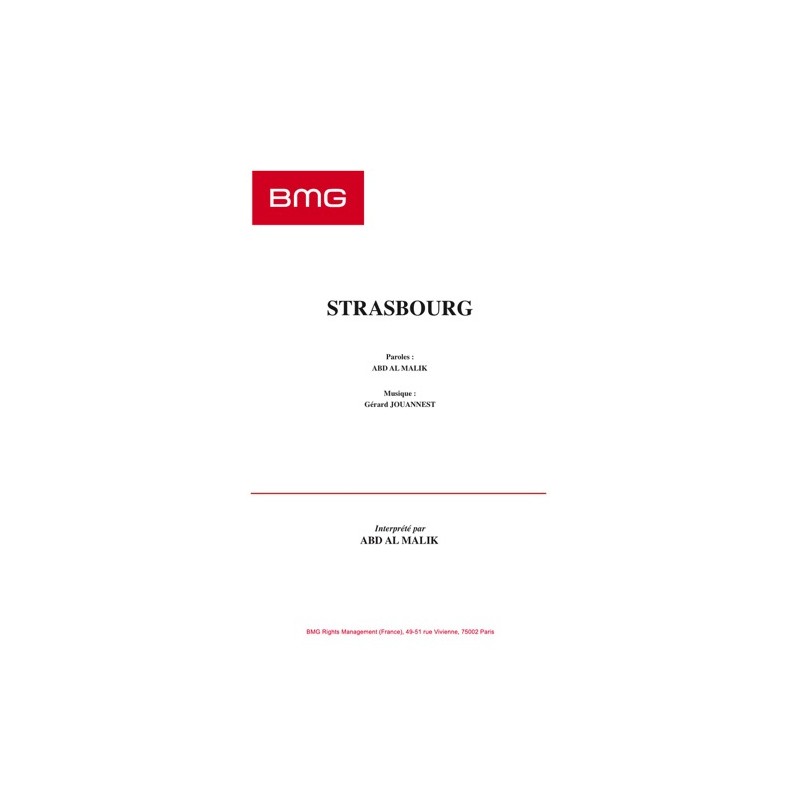 Partition STRASBOURG Abd Al Malik