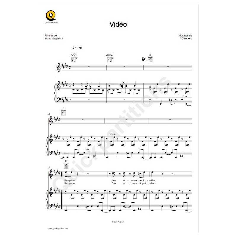 Partition VIDÉO Calogero