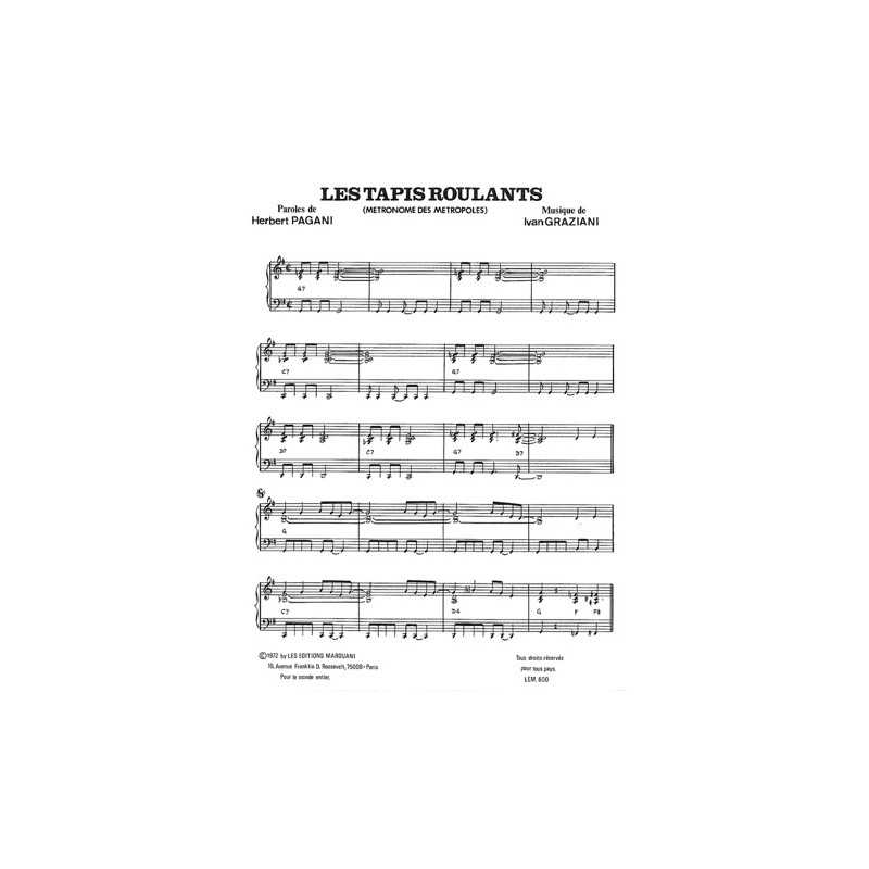 Partition LES TAPIS ROULANTS Herbert PAGANI pdf