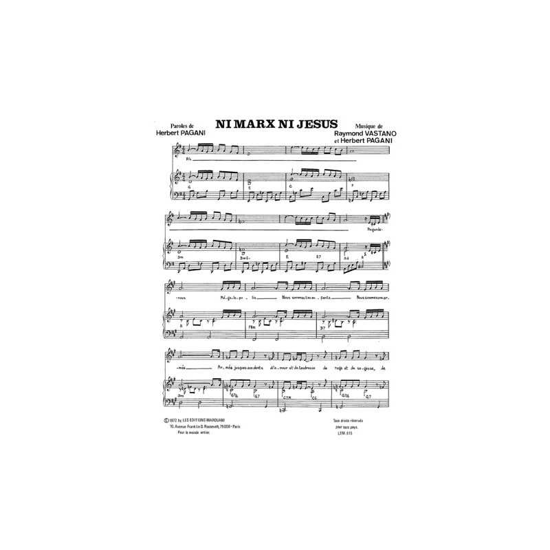 Partition NI MARX NI JESUS Herbert PAGANI PDF