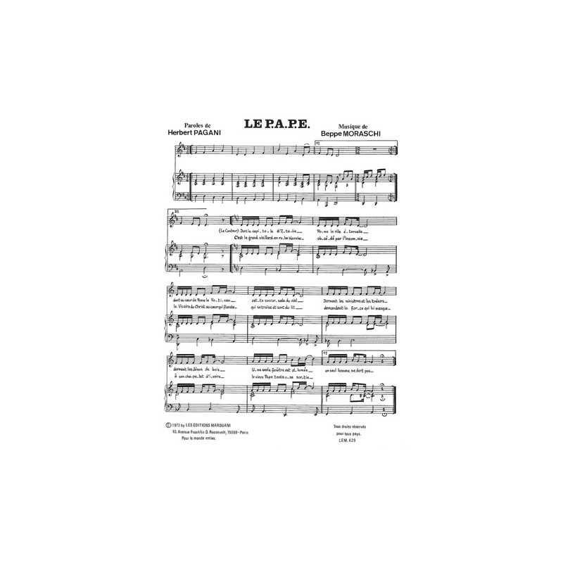 Sheet music LE P.A.P.E. Herbert PAGANI PDF