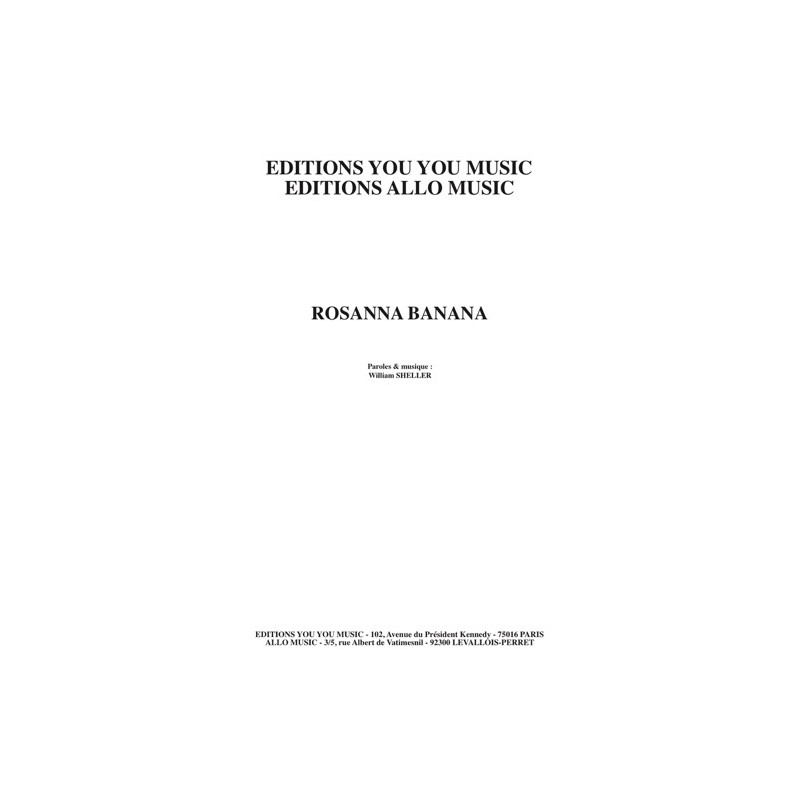 Partition ROSANNA BANANA William SHELLER