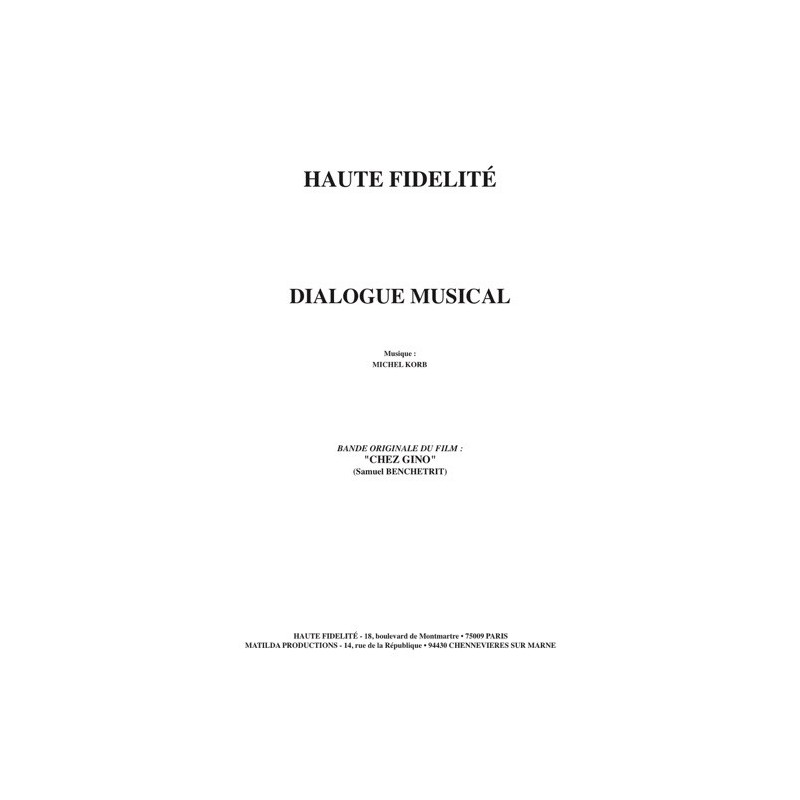 Partition DIALOGUE MUSICAL Michel KORB