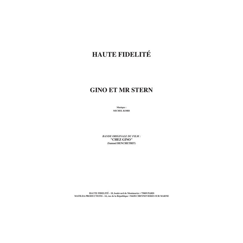 Partition GINO ET MR STERN Michel KORB