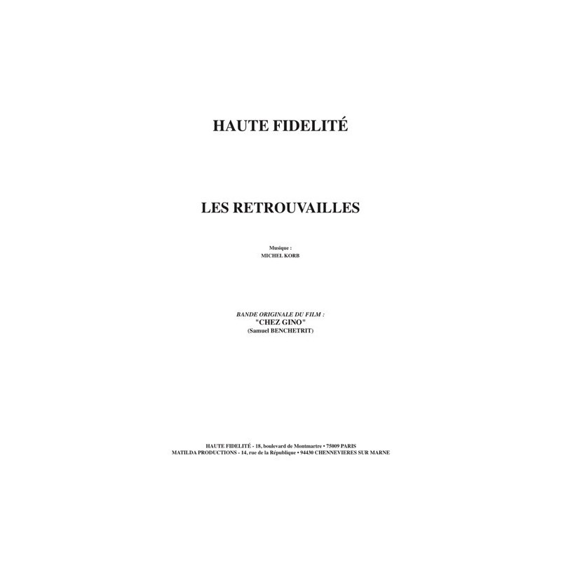Partition LES RETROUVAILLES Michel KORB