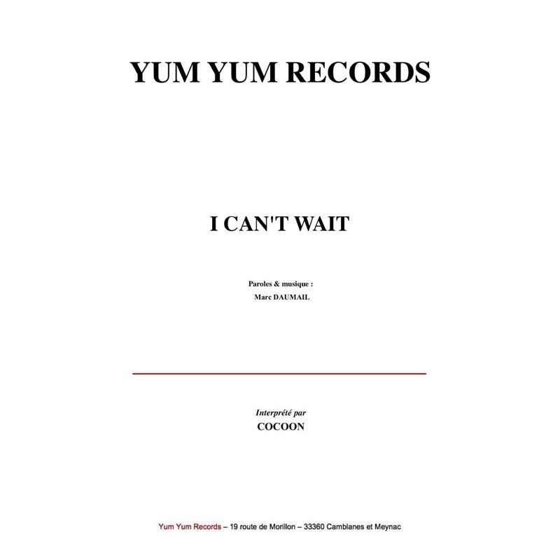 Sheet music I CAN'T WAIT COCOON pdf