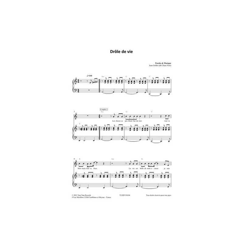 Partition DRÔLE DE VIE CHIEN NOIR pdf