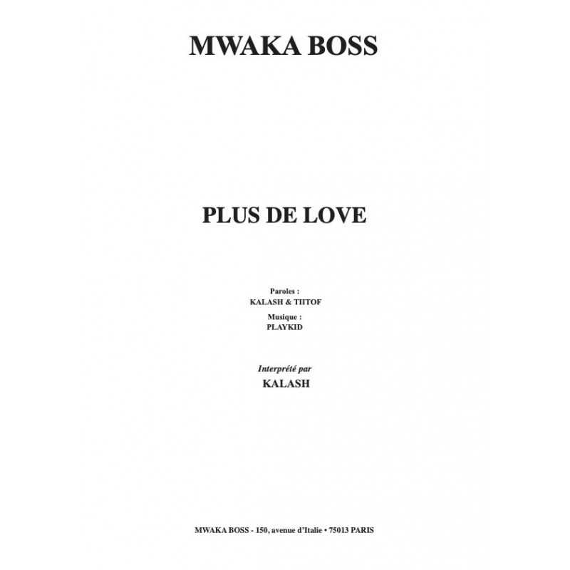 Partition PLUS DE LOVE KALASH