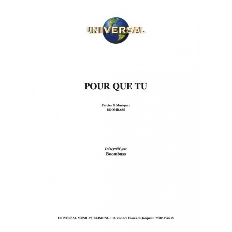 Partition POUR QUE TU BOOMBASS