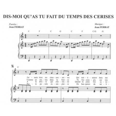 DIS-MOI QU'AS TU FAIT DU TEMPS DES CERISES