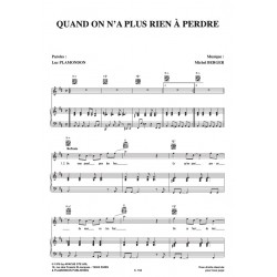 QUAND ON N'A PLUS RIEN À PERDRE