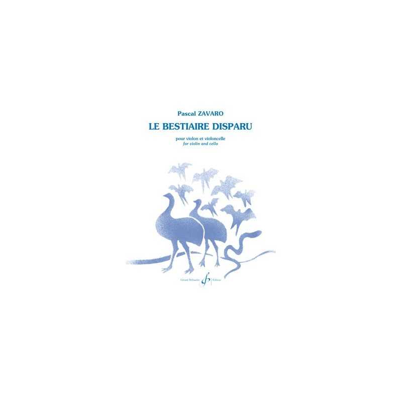 Partition LE BESTIAIRE DISPARU Pascal ZAVARO