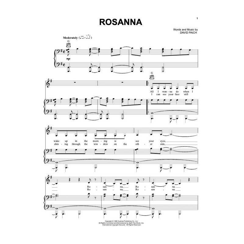 Partition ROSANNA Toto