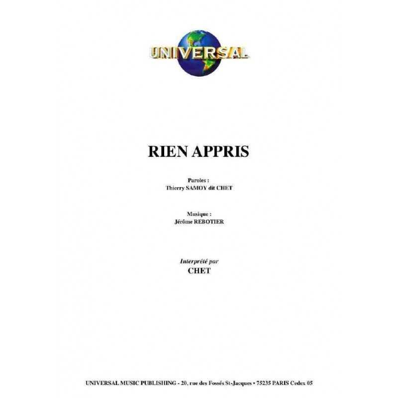 RIEN APPRIS