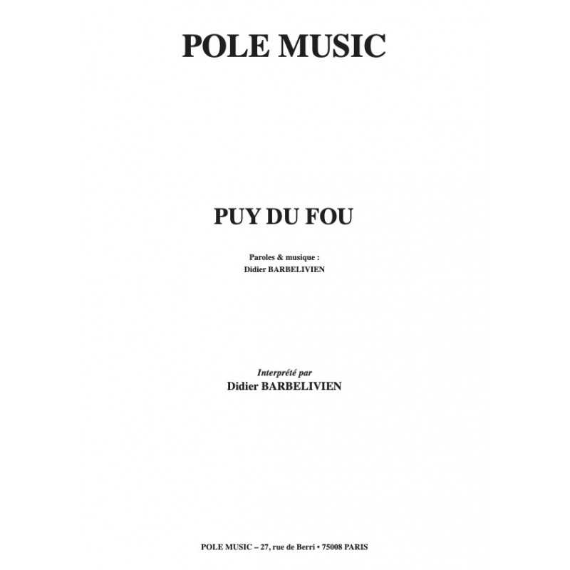 Sheet music PUY DU FOU Didier BARBELIVIEN