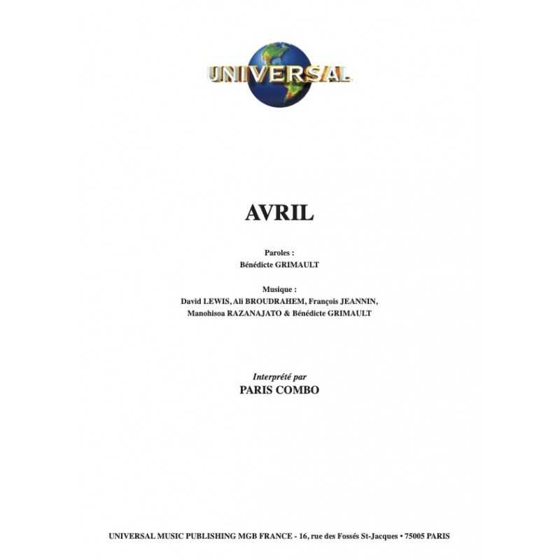 Partition AVRIL Paris Combo