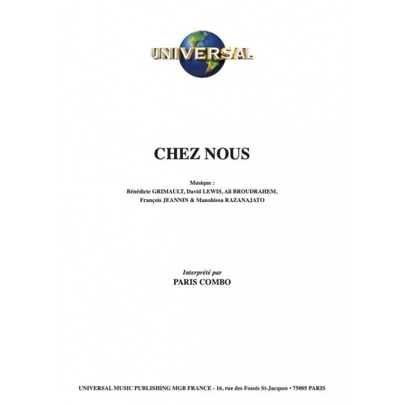 Sheet music CHEZ NOUS PARIS COMBO