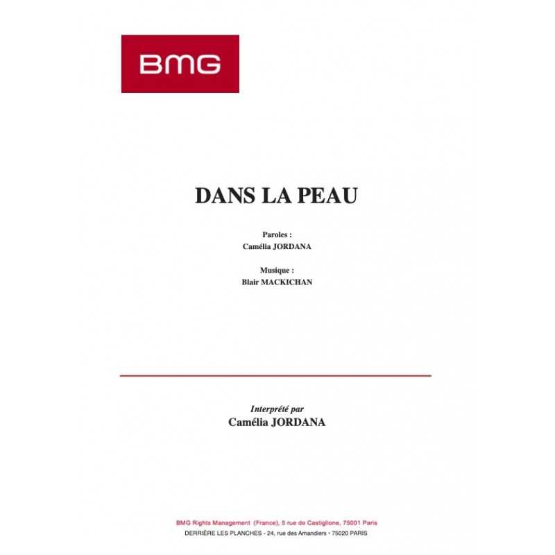 Partition DANS LA PEAU Camélia JORDANA