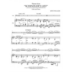 Sheet music THEME FROM SCHINDLER'S LIST (CELLO)