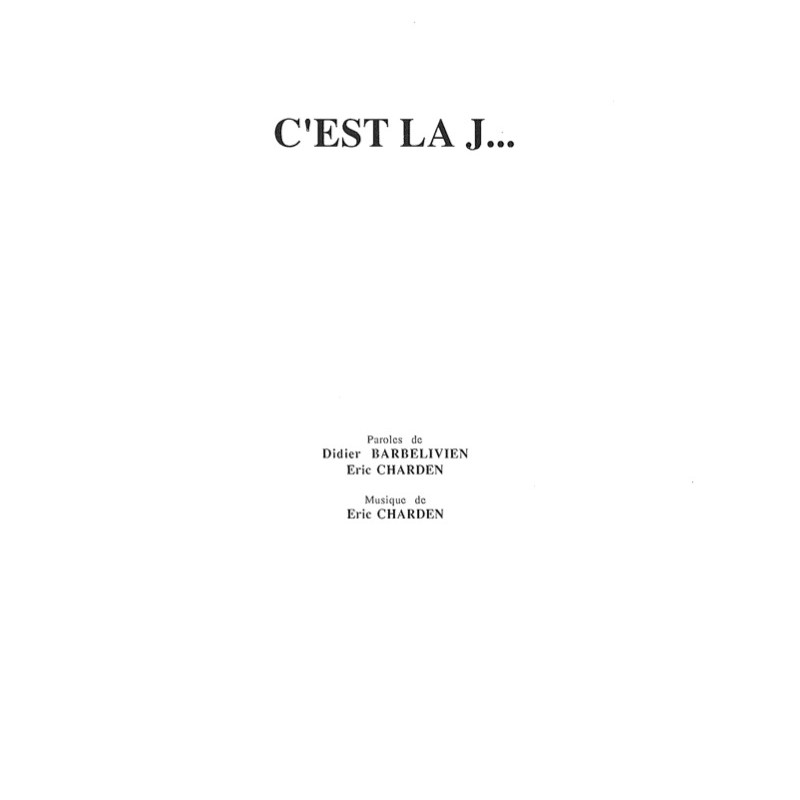 Sheet music C'EST LA J Eric CHARDEN
