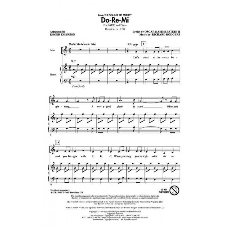 Partition THE SOUND OF MUSIC (LA MÉLODIE DU BONHEUR)
