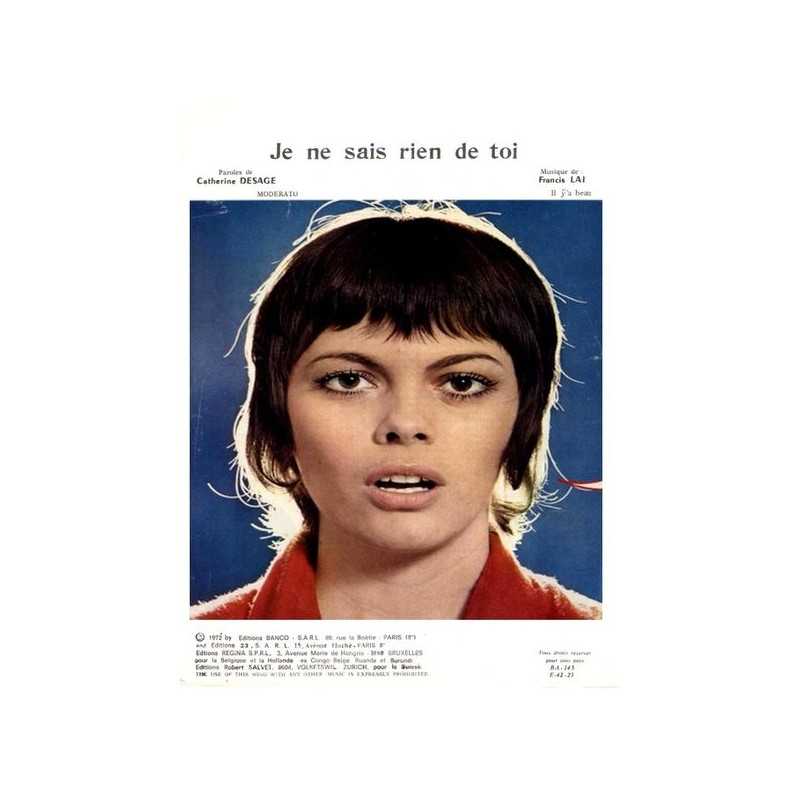 Sheet music JE NE SAIS RIEN DE TOI Mireille MATHIEU
