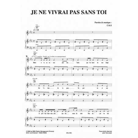JE NE VIVRAI PAS SANS TOI