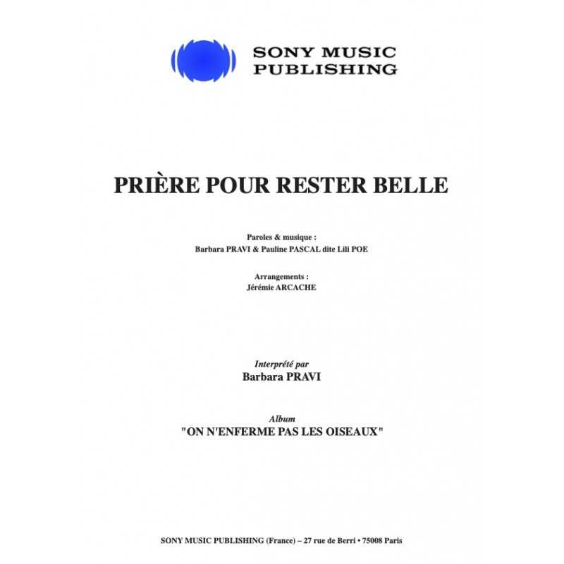 Partition PRIÈRE POUR RESTER BELLE Barbara Pravi