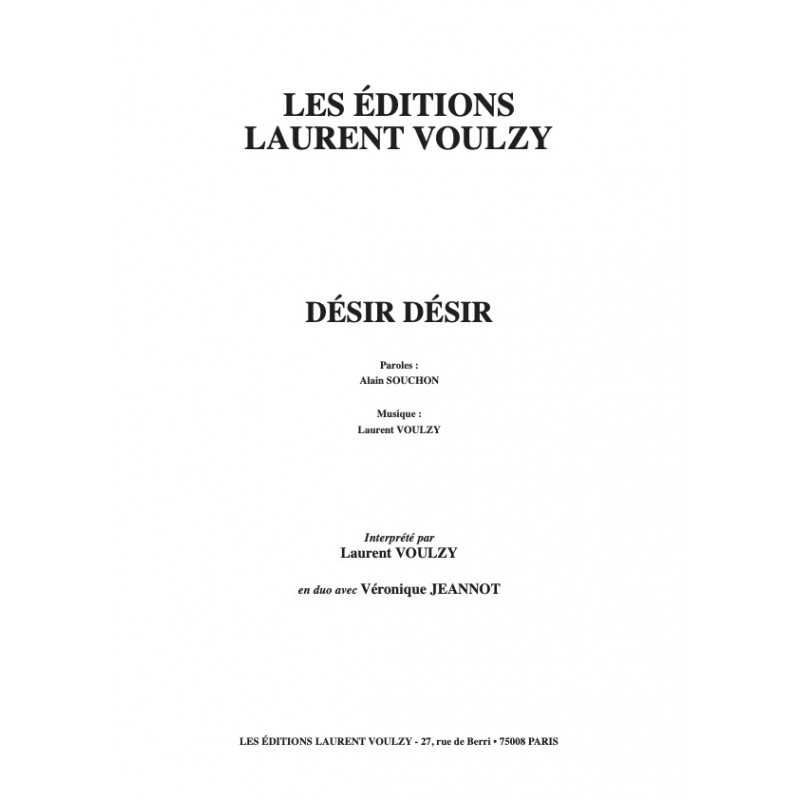 Partition DÉSIR DÉSIR Laurent VOULZY