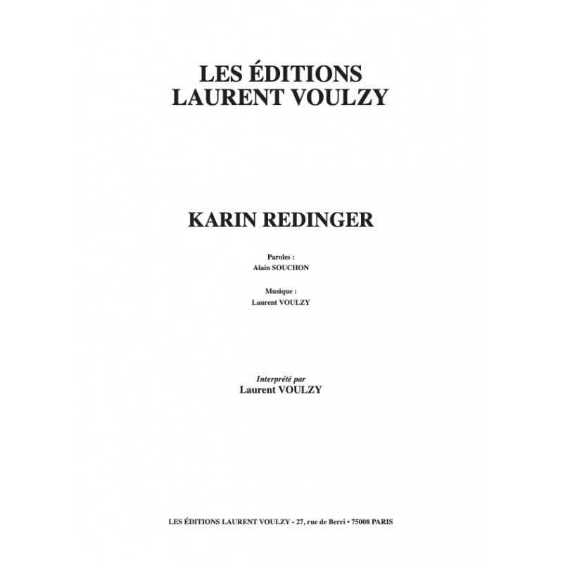 Partition KARIN REDINGER Laurent VOULZY