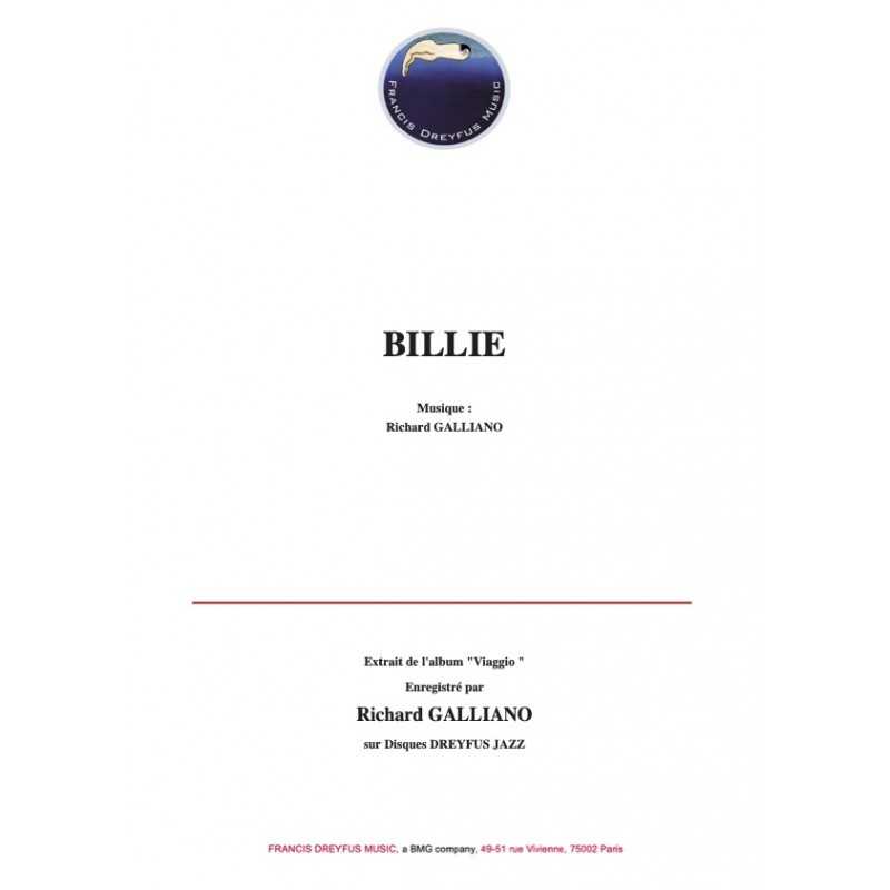 Sheet music BILLIE Richard GALLIANO