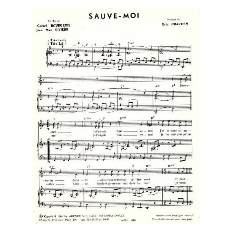 Partition SAUVE-MOI ERIC CHARDEN