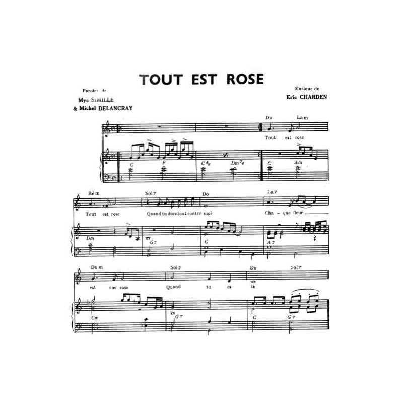 Partition TOUT EST ROSE ERIC CHARDEN