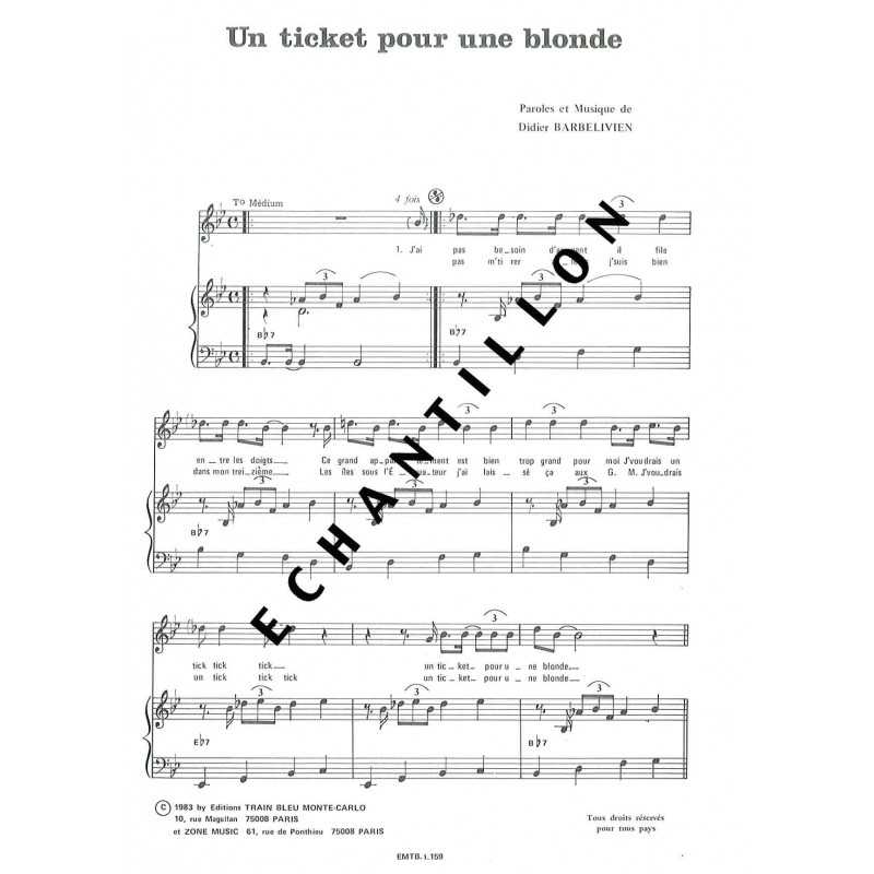 UN TICKET POUR UNE BLONDE