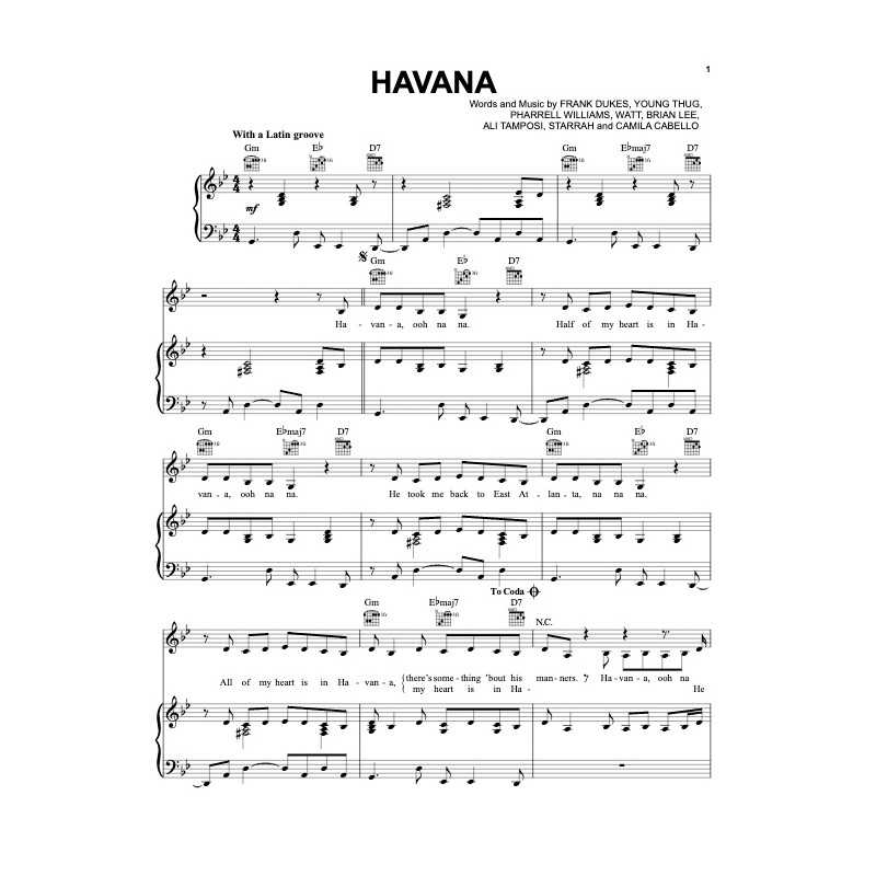 Sheet music HAVANA Camila Cabello