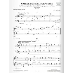 Sheet music CAHIER DE MÉTAMORPHOSES Yves Balmer