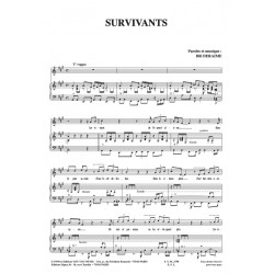 Sheet music SURVIVANTS Bill DERAIME