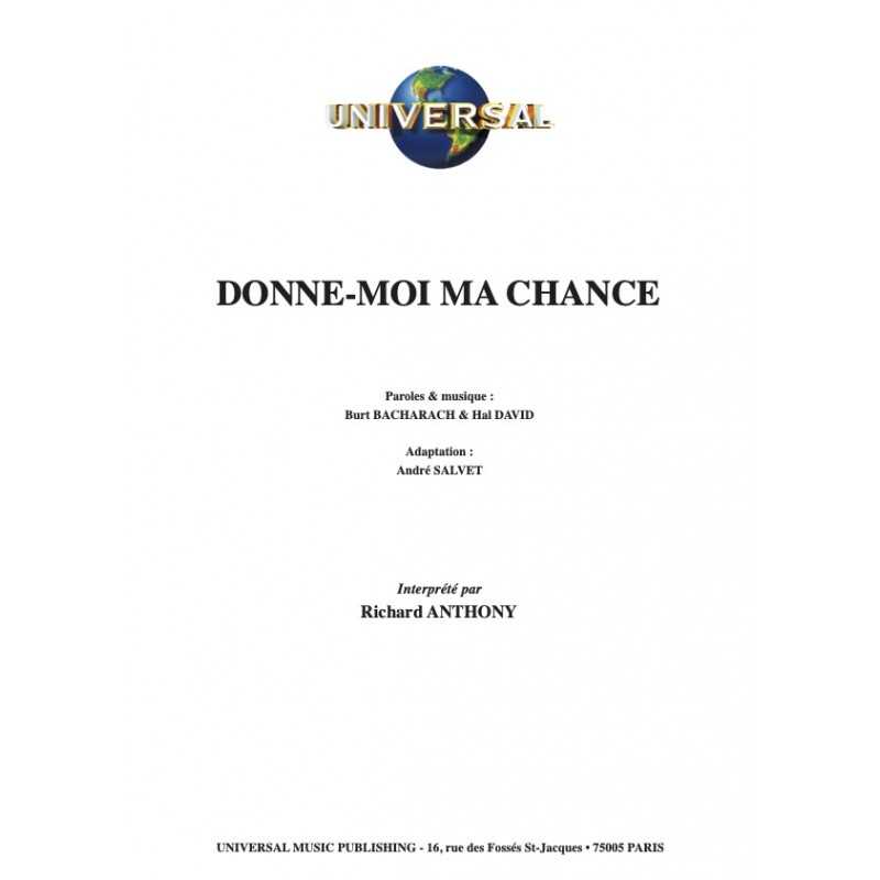 Sheet music DONNE-MOI MA CHANCE Richard Anthony