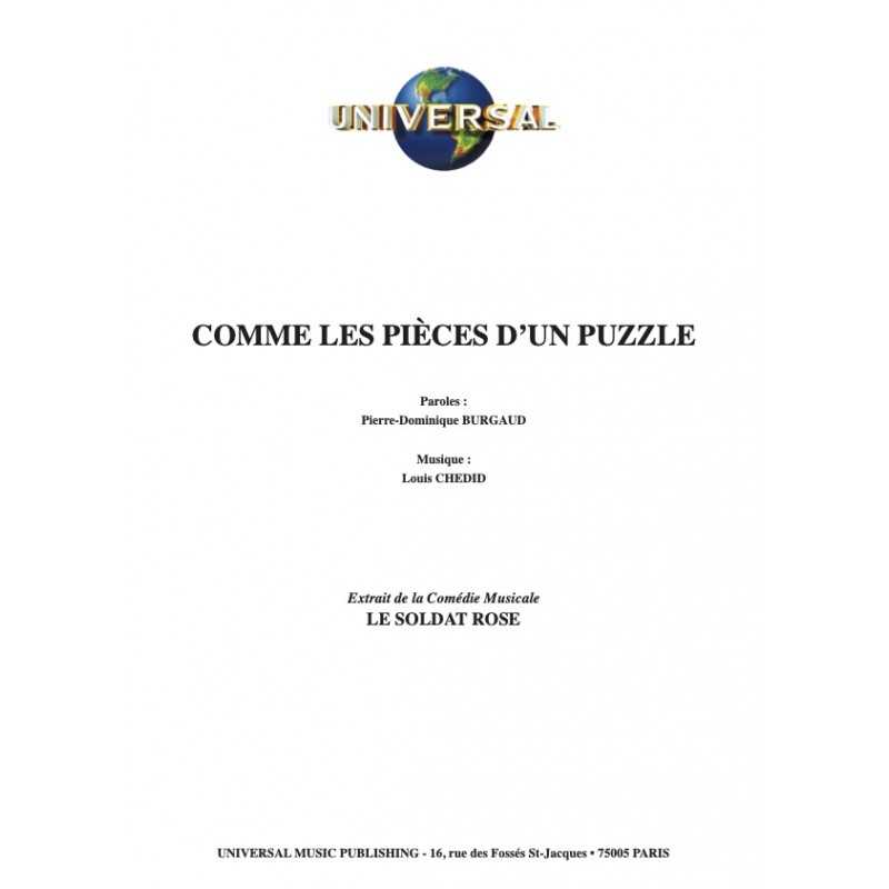 Sheet music COMME LES PIÈCES D'UN PUZZLE LE SOLDAT ROSE