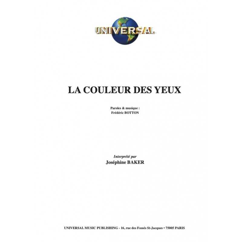 Sheet music LA COULEUR DES YEUX Joséphine Baker