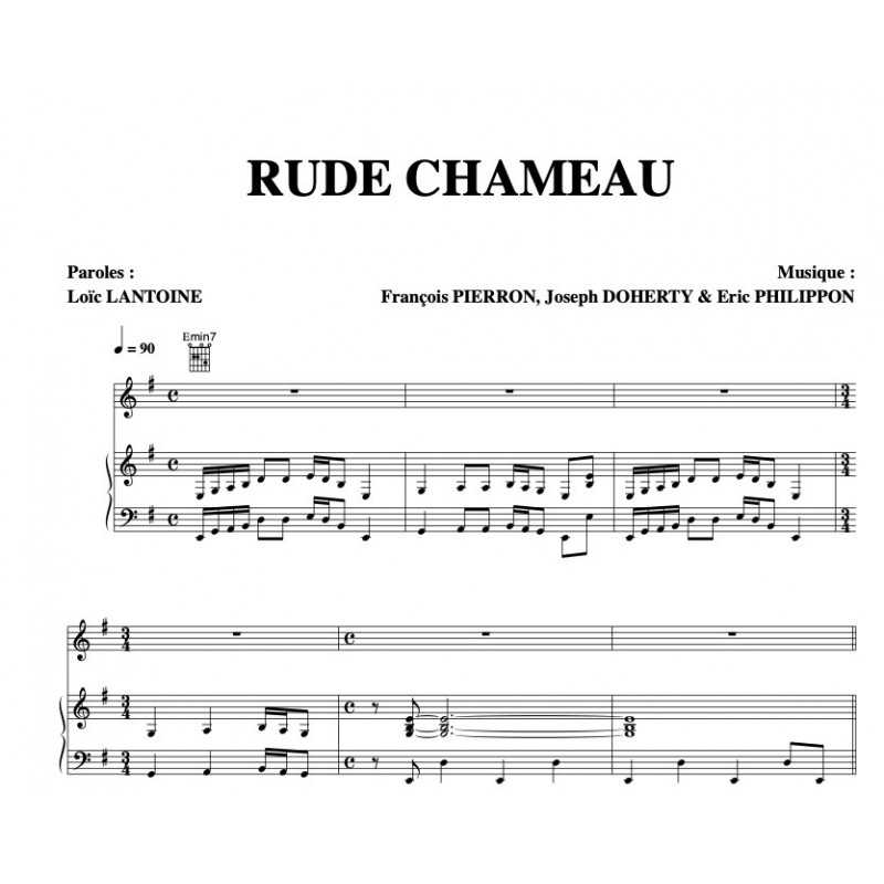 Sheet music RUDE CHAMEAU Loïc LANTOINE
