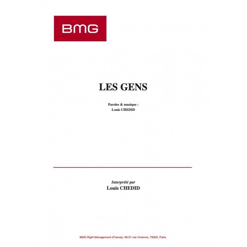 Sheet music LES GENS Louis Chedid