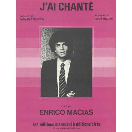 J'AI CHANTÉ