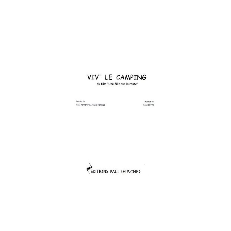 Partition VIV' LE CAMPING Georges GUETARY