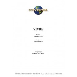 Sheet music VIVRE Gilbert Bécaud