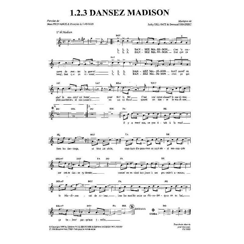 Partition 123 DANSEZ MADISON Marc PROVANCE